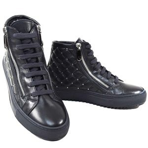 ALBERTO CICCIOLI 🇮🇹 WOMEN'S BLUE LEATHER COMFORT FLAT WINTER BOOTIE